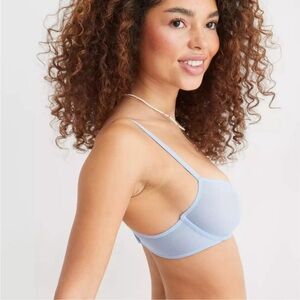 aerie Light Blue balconnette  smoothez mesh  Bra